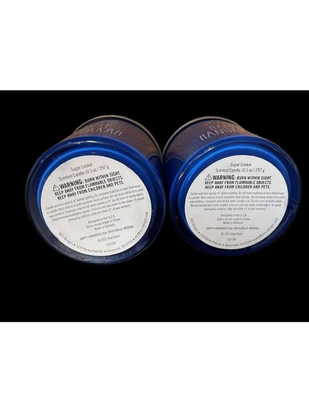 Rae Dunn Hanukkah Sugar Cookie Scented Candle Lot of 4 - 10.5 oz Each New - Picture 4 of 7